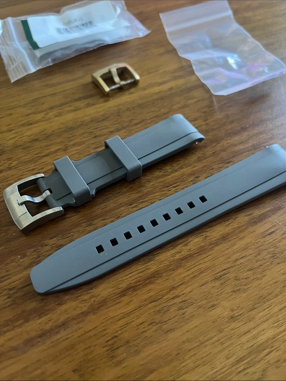 Everest Replacement Rubber Watch Strap with curved end for Rolex — Gray